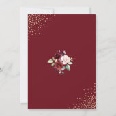 Burgundy Floral Geometric Hexagon Vellum Save The Date (Achterkant)