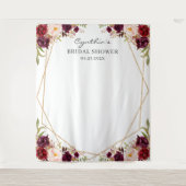 Burgundy Floral Geometric Vrijgezellenfeest Backdr Wandkleed