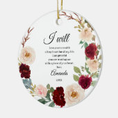 Burgundy Floral - Gepersonaliseerde Moeder van de  Keramisch Ornament (Links)