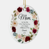 Burgundy Floral - Gepersonaliseerde moeder van de  Keramisch Ornament (Rechts)