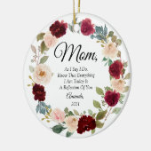 Burgundy Floral - Gepersonaliseerde moeder van de  Keramisch Ornament (Links)