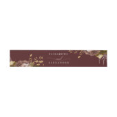 Burgundy floral gold bruiloft uitnodigingen wikkel (Vlak)