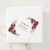 Burgundy Floral Gold Geometric Wedding Bedankjes Labels (In situ)