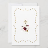 Burgundy Floral Gold Glitter Sparkles Bevestiging Kaart (Achterkant)