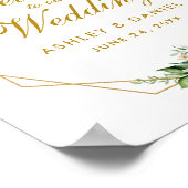 Burgundy Floral Gold Lijst Boho Weddenschap Welkom Poster (Hoek)