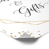 Burgundy Floral Gold Lijst Kaarten en cadeaubonen Poster (Hoek)