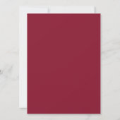 Burgundy Floral Gold Lijst Weddenschap (Achterkant)