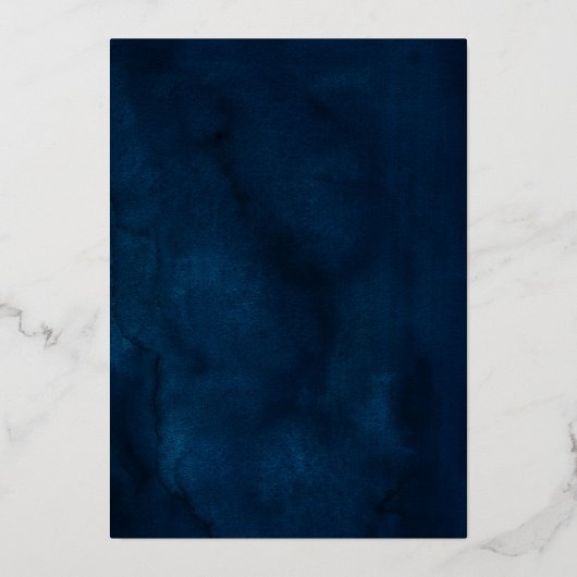 Burgundy Floral Gold Navy Blue Rustic Wedding Folie Uitnodiging (Achterkant)