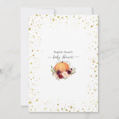 Burgundy Floral Gold Pumpkin Virtual Baby shower Kaart (Achterkant)