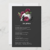 Burgundy Floral Gothic Bachelorette Weekend Kaart (Achterkant)