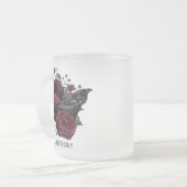 Burgundy Floral Gothic Matglas Koffiemok (Voorkant links)