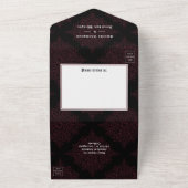 Burgundy Floral Gothic Wedding All In One Uitnodiging (Buitenkant)