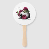 Burgundy Floral Gothic Wedding Handwaaier (Achterkant)