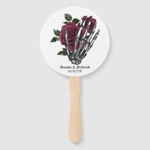 Burgundy Floral Gothic Wedding Handwaaier