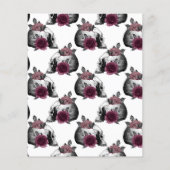 Burgundy Floral Gothic Wedding Invitation Flyer (Achterkant)