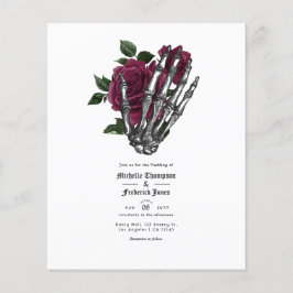 Burgundy Floral Gothic Wedding Invitation Flyer