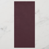 Burgundy Floral Gothic Wedding Menu (Achterkant)