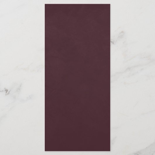 Burgundy Floral Gothic Wedding Menu (Achterkant)