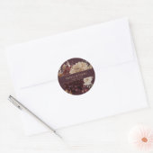 Burgundy Floral Gothic Wedding Round Sticker (Envelop)