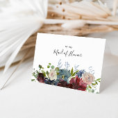 Burgundy Floral Greenery Bridal Bedankkaart