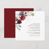 Burgundy Floral Greenery Foliage Vrijgezellenfeest Kaart (Voorkant / Achterkant)