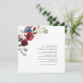 Burgundy Floral Greenery Foliage Vrijgezellenfeest Kaart (Staand voorkant)