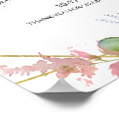 Burgundy Floral Greenery Rehearsal Welkom Poster (Hoek)