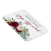 Burgundy Floral Greenery Save the Date Magneet (Rechterzijde)