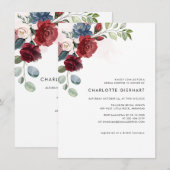 Burgundy Floral Greenery Vrijgezellenfeest Kaart (Voorkant / Achterkant)