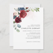 Burgundy Floral Greenery Vrijgezellenfeest Kaart (Achterkant)