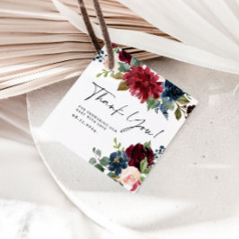 Burgundy Floral Hartelijk dank voor Baby shower Gi Bedankjes Labels