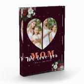 Burgundy floral Heart Shaped Gift for Moederdag Fotoblokken (Links)
