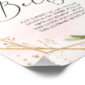 Burgundy floral hoe groot is het buikteken van mam poster (Hoek)