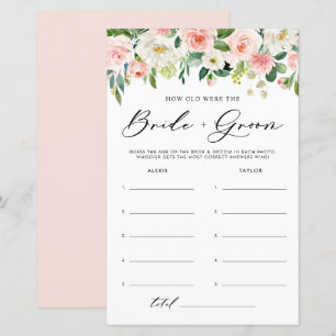 Burgundy Floral Hoe oud was Bride en Groom Game