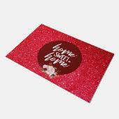 Burgundy Floral Home Sweet Home Home Deurmat (Schuin)