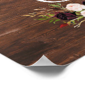 Burgundy Floral Kies een stoel Poster (Hoek)