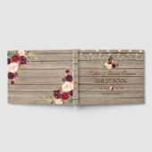 Burgundy Floral Lantern String Lights Wedding Gastenboek (Volledig)