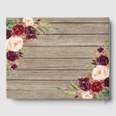 Burgundy Floral Lantern String Lights Wedding Gastenboek (Achterkant)