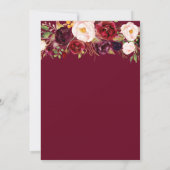 Burgundy floral law graduparty kaart (Achterkant)
