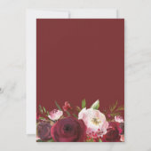 Burgundy Floral Law School Graduparty Kaart (Achterkant)