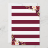 Burgundy Floral Law School Graduparty Kaart (Achterkant)