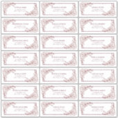 Burgundy Floral Line Art Guest adres Sticker (Voorkant)