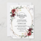 Burgundy Floral Marble Geometric Vrijgezellenfeest Kaart (Voorkant)