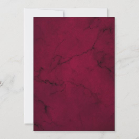 Burgundy Floral Marble Geometric Vrijgezellenfeest Kaart (Achterkant)