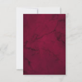 Burgundy Floral Marble Geometric Wedding RSVP Kaartje (Achterkant)