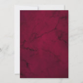 Burgundy Floral Marble Geometric Wedding Save The Date (Achterkant)