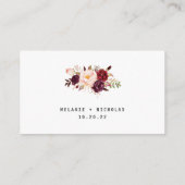 Burgundy Floral Mason Jar rsvp Informatiekaartje (Achterkant)