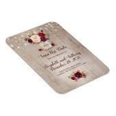 Burgundy Floral Mason Jar Rustic Save the Date Magneet (Rechterzijde)