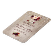 Burgundy Floral Mason Jar Rustic Save the Date Magneet (Linkerzijde)