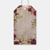 Burgundy Floral Mason Jar Rustic Wedding Cadeaulabel (Achterkant)